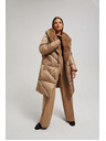 Moodo Dlhá bunda s kapucňou tmavo béžová Moodo