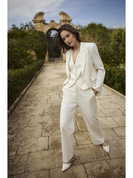 Moodo Biele pruhované sako Moodo