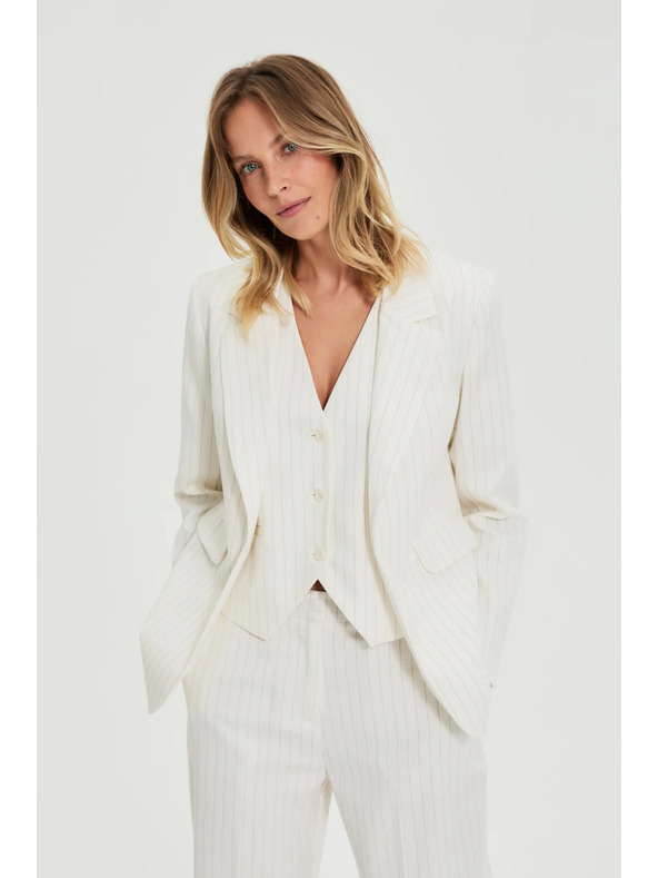 Moodo Biele pruhované sako Moodo