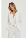 Moodo Biele pruhované sako Moodo