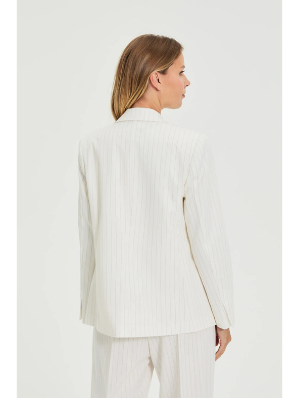 Moodo Biele pruhované sako Moodo