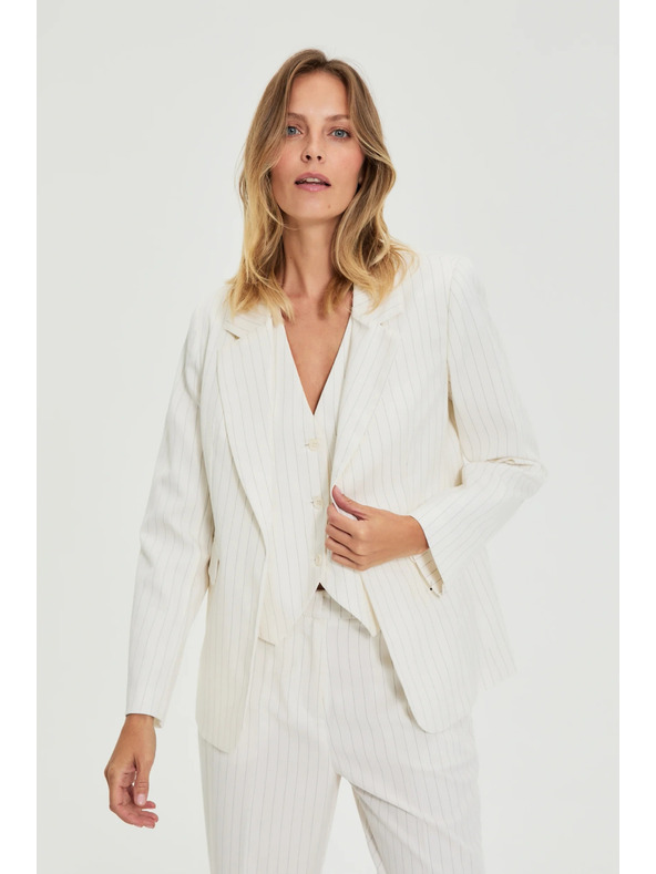 Moodo Biele pruhované sako Moodo