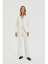 Moodo Oblek nohavice s pruhmi biele Moodo