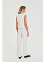 Moodo Oblek nohavice s pruhmi biele Moodo