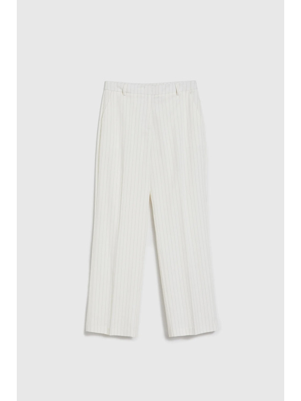 Moodo Oblek nohavice s pruhmi biele Moodo