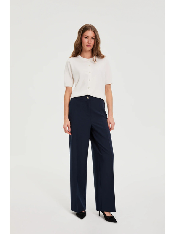 Moodo Nohavice so širokými nohavicami tmavo modré Moodo