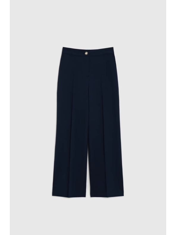 Moodo Nohavice so širokými nohavicami tmavo modré Moodo