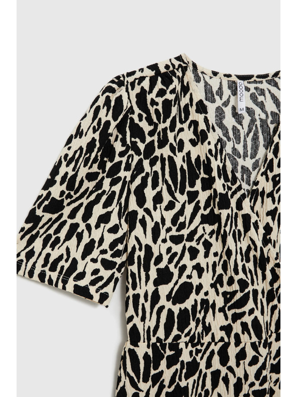 Moodo Vzorované midi šaty béžové Moodo