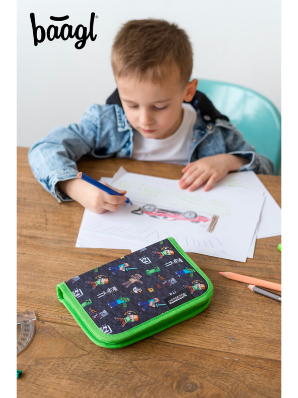 BAAGL  BAAGL Školský penal jednopodlažný Minecraft