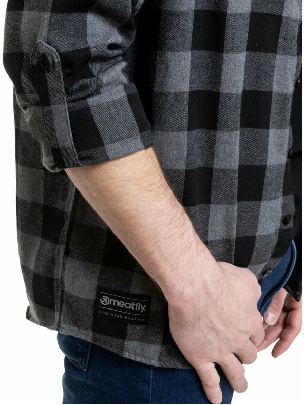 Meatfly Meatfly pánska košeľa Kurt Black / Gray