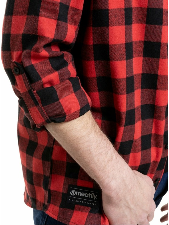 Meatfly Meatfly pánska košeľa Kurt Black / Red