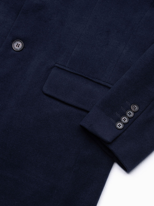 Ombre Clothing Pánsky klasický jednoradový kabát - tmavo modrý V1 C432 Ombre Clothing