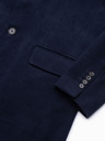 Ombre Clothing Pánsky klasický jednoradový kabát - tmavo modrý V1 C432 Ombre Clothing