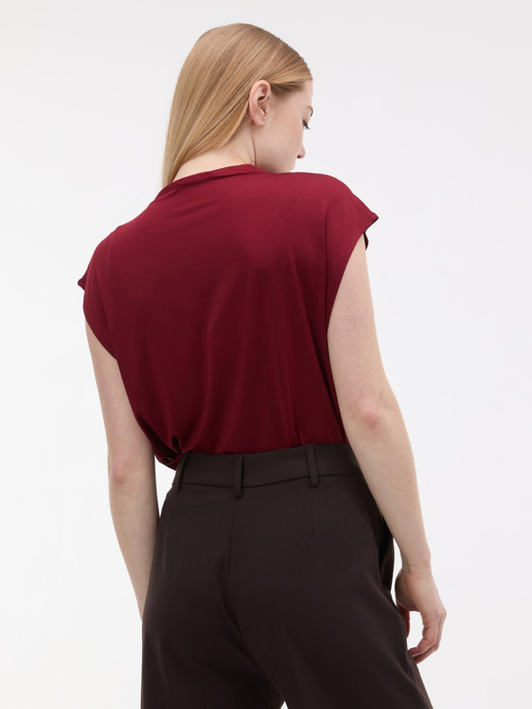 Orsay Vínové dámske tričko s krátkym rukávom ORSAY