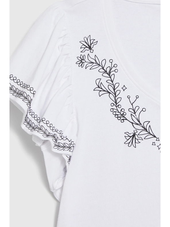 Moodo Bavlnená blúzka s potlačou biela Moodo