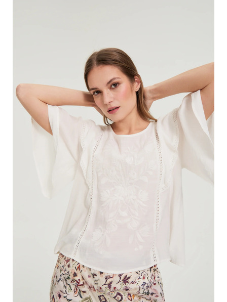 Moodo Košeľa s voľánmi biela Moodo