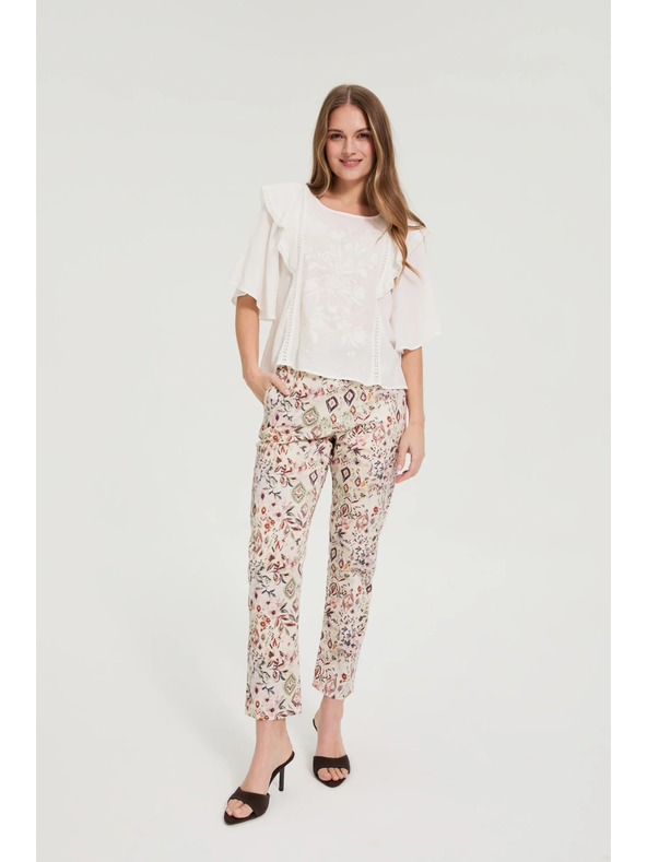 Moodo Košeľa s voľánmi biela Moodo