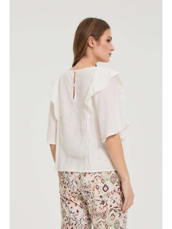 Moodo Košeľa s voľánmi biela Moodo