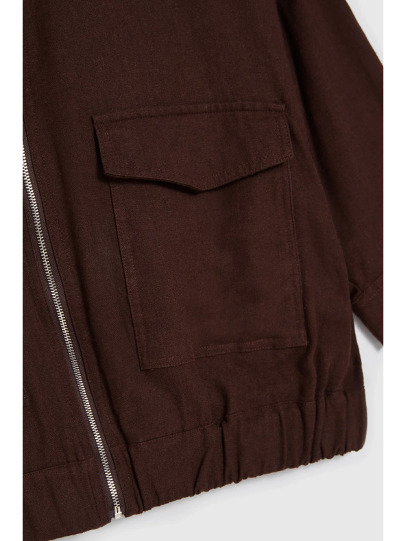 Moodo Bunda s ľanom hnedá Moodo