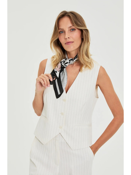 Moodo Vesta v jemné pruhy biela Moodo