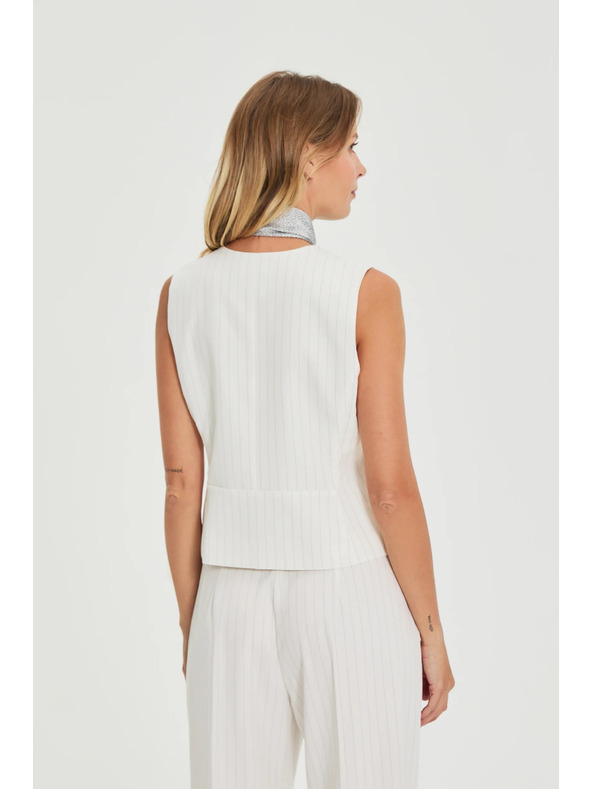 Moodo Vesta v jemné pruhy biela Moodo