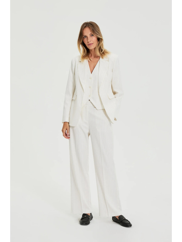 Moodo Vesta v jemné pruhy biela Moodo