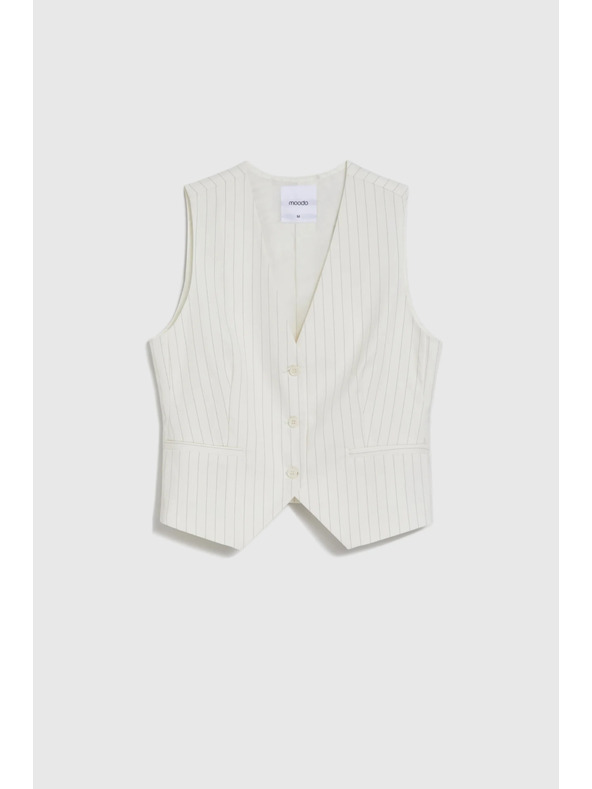 Moodo Vesta v jemné pruhy biela Moodo