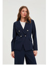 Moodo Modré dvojradové sako s ozdobnými gombíkmi Moodo