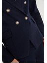 Moodo Modré dvojradové sako s ozdobnými gombíkmi Moodo
