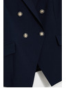 Moodo Modré dvojradové sako s ozdobnými gombíkmi Moodo