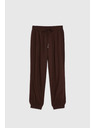 Moodo Hladké nohavice hnedé Moodo