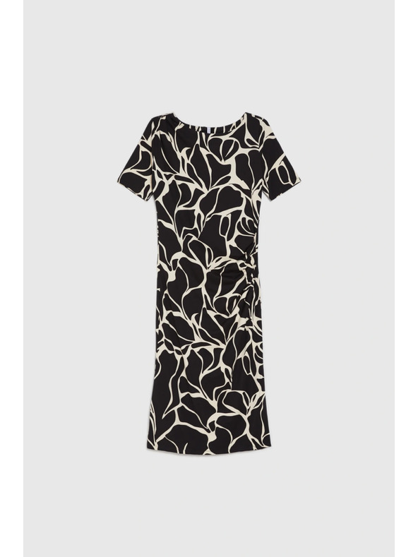 Moodo Vzorované midi šaty béžové Moodo