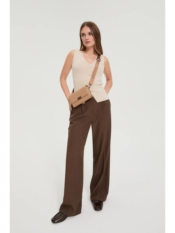 Moodo Top s ozdobnými gombíkmi béžový Moodo