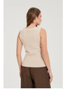 Moodo Top s ozdobnými gombíkmi béžový Moodo