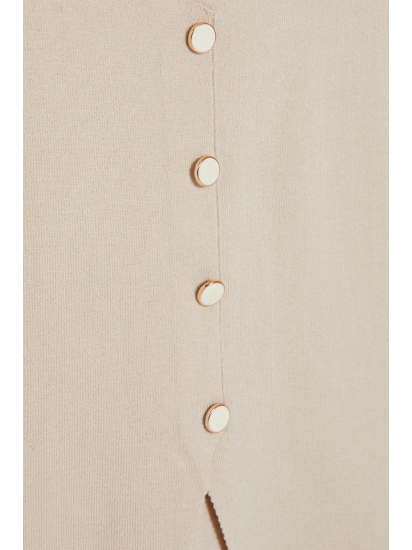Moodo Top s ozdobnými gombíkmi béžový Moodo
