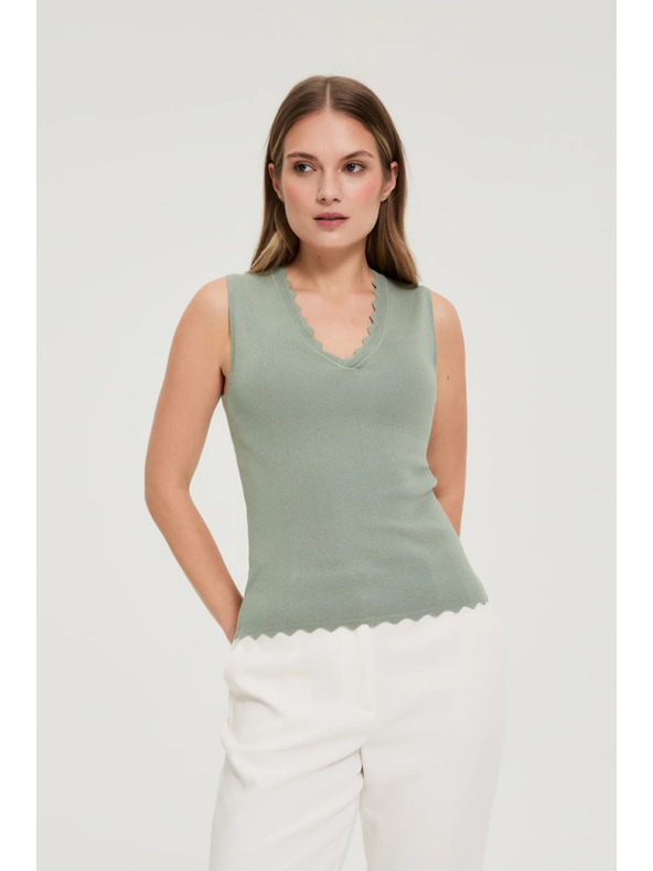 Moodo Hladký olivový top Moodo