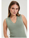 Moodo Hladký olivový top Moodo