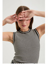 Moodo Top v pruhoch bielo-čierny Moodo