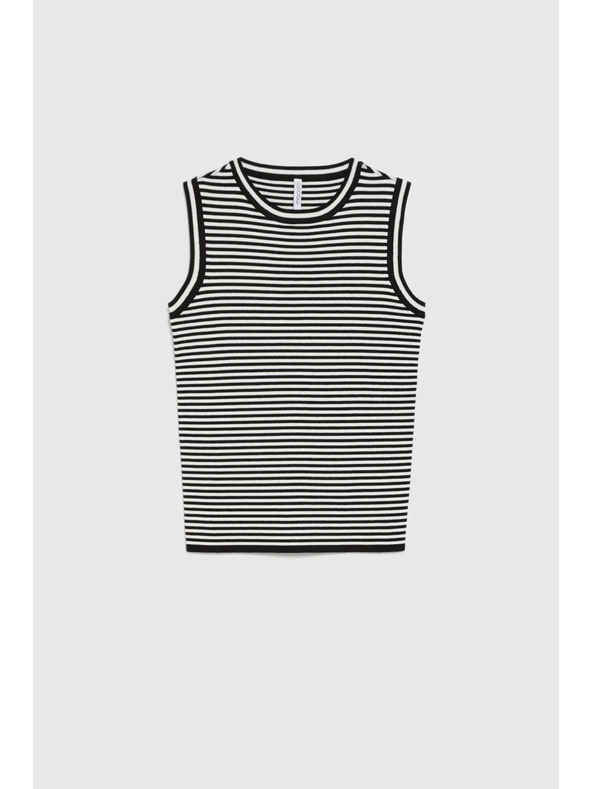 Moodo Top v pruhoch bielo-čierny Moodo