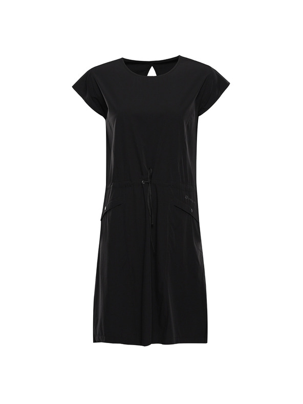 ALPINE PRO Dámske letné šaty z rýchloschnúcieho materiálu ALPINE PRO ASEDA black