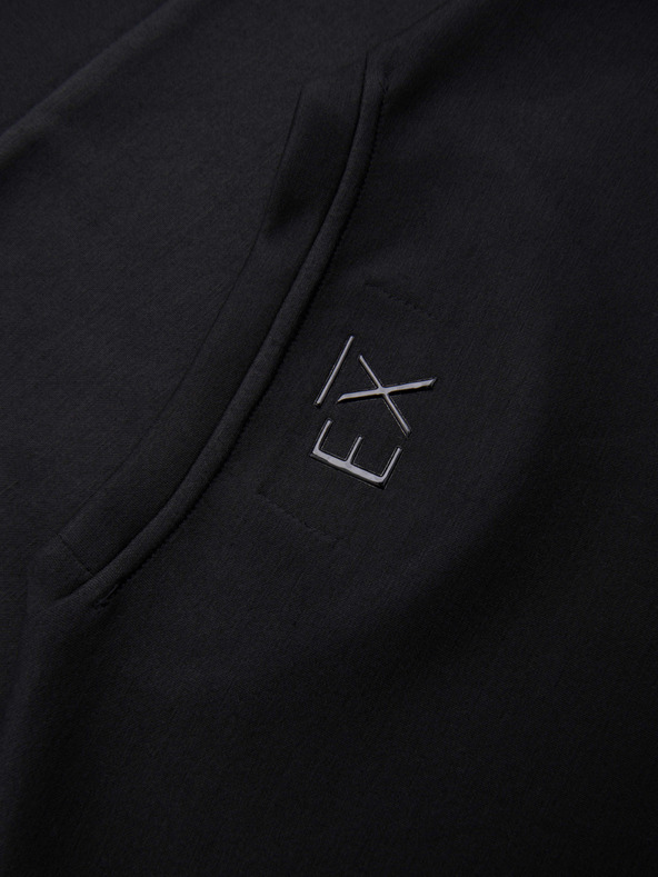 Ombre Clothing Pánska mikina s lesklým potlačou na hrudi - čierna V1 OM-SNBC-0199 Ombre Clothing