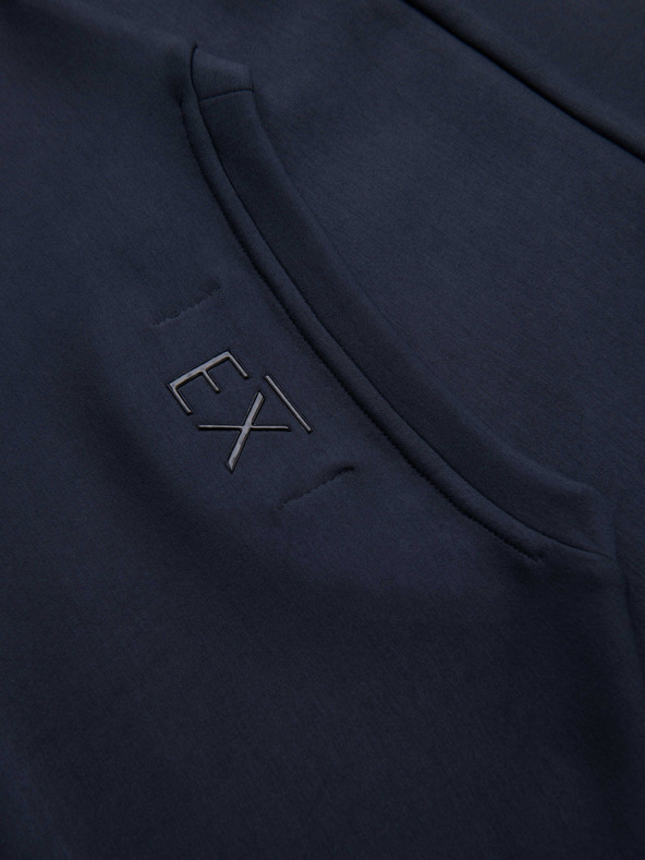 Ombre Clothing Pánska mikina s lesklým potlačou na hrudi - tmavo modrá V4 OM-SNBC-0199 Ombre Clothing