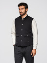 Ombre Clothing Pánska legiaca vesta bez rukávov so zvislým prešívaním - čierna V1 OM-JAVJ-0323 Ombre Clothing