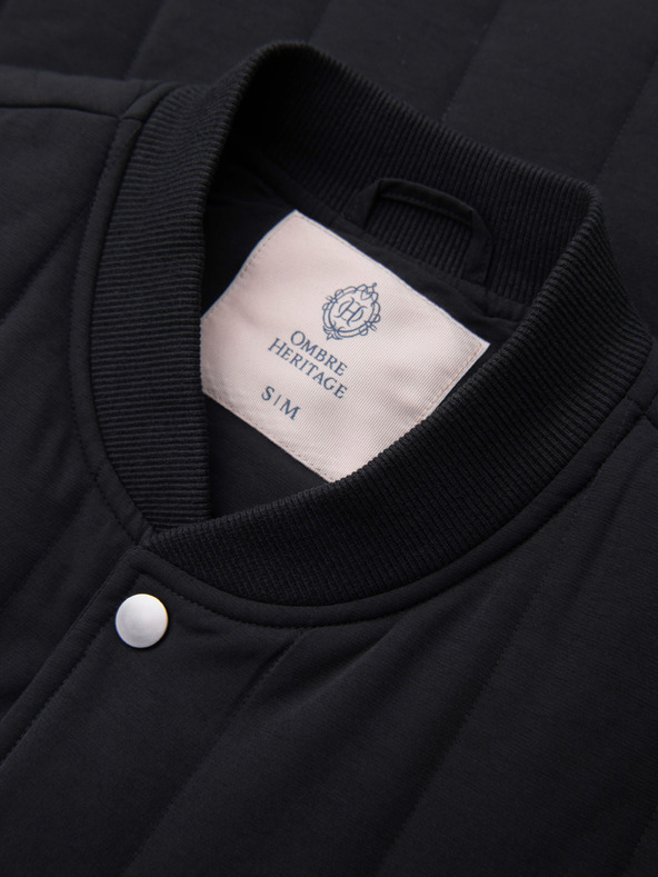 Ombre Clothing Pánska legiaca vesta bez rukávov so zvislým prešívaním - čierna V1 OM-JAVJ-0323 Ombre Clothing