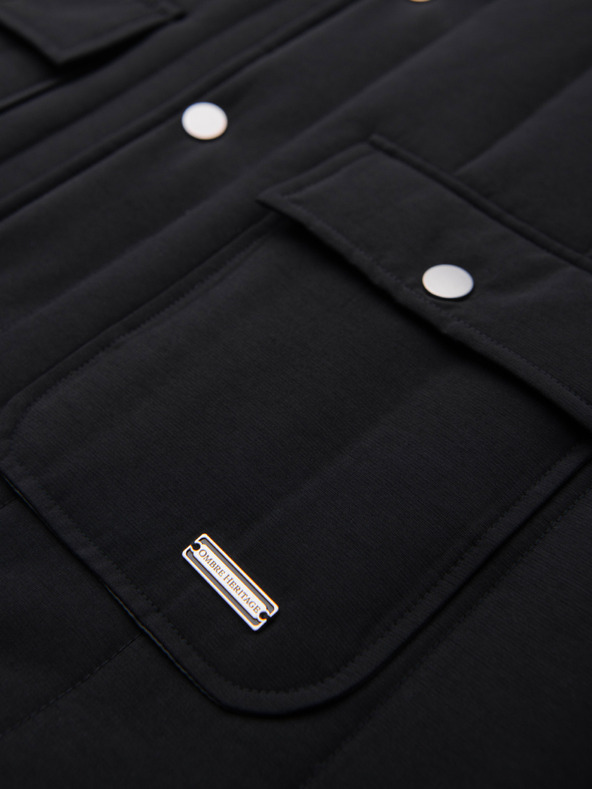 Ombre Clothing Pánska legiaca vesta bez rukávov so zvislým prešívaním - čierna V1 OM-JAVJ-0323 Ombre Clothing