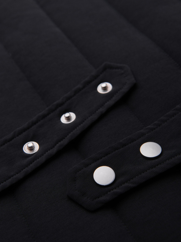 Ombre Clothing Pánska legiaca vesta bez rukávov so zvislým prešívaním - čierna V1 OM-JAVJ-0323 Ombre Clothing