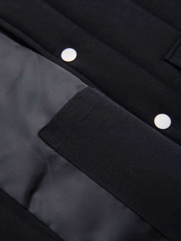 Ombre Clothing Pánska legiaca vesta bez rukávov so zvislým prešívaním - čierna V1 OM-JAVJ-0323 Ombre Clothing