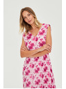 Moodo Šaty midi s kvetmi ružová Moodo
