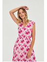 Moodo Šaty midi s kvetmi ružová Moodo