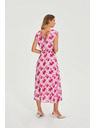 Moodo Šaty midi s kvetmi ružová Moodo